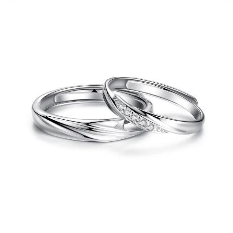 Etoilier 925 Sterling Silver  Ring Wedding ring Couple ring Minimalist Adjustable Ring