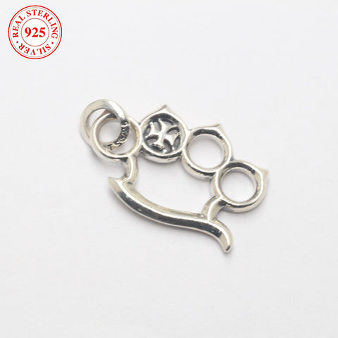 S925 Silver Men's Bold Knuckle Pendant, Fashion Hip Hop Style, Perfect for Party Accessories, 8.8g/0.3oz