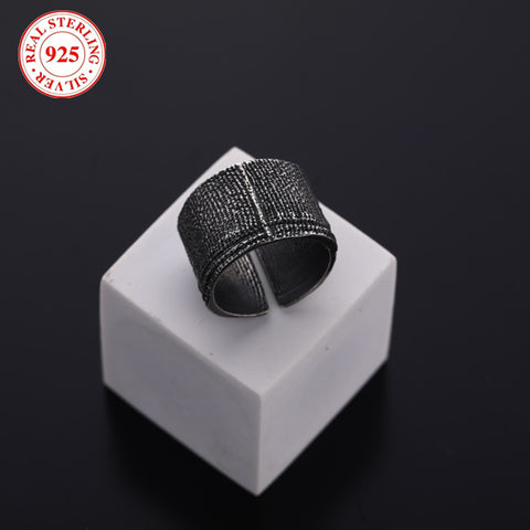 925 sterling silver bandage shape, vintage silver adjustable ring, about 8.8 grams, US size (size 10-12)