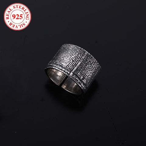 925 sterling silver bandage shape, vintage silver adjustable ring, about 8.8 grams, US size (size 10-12)