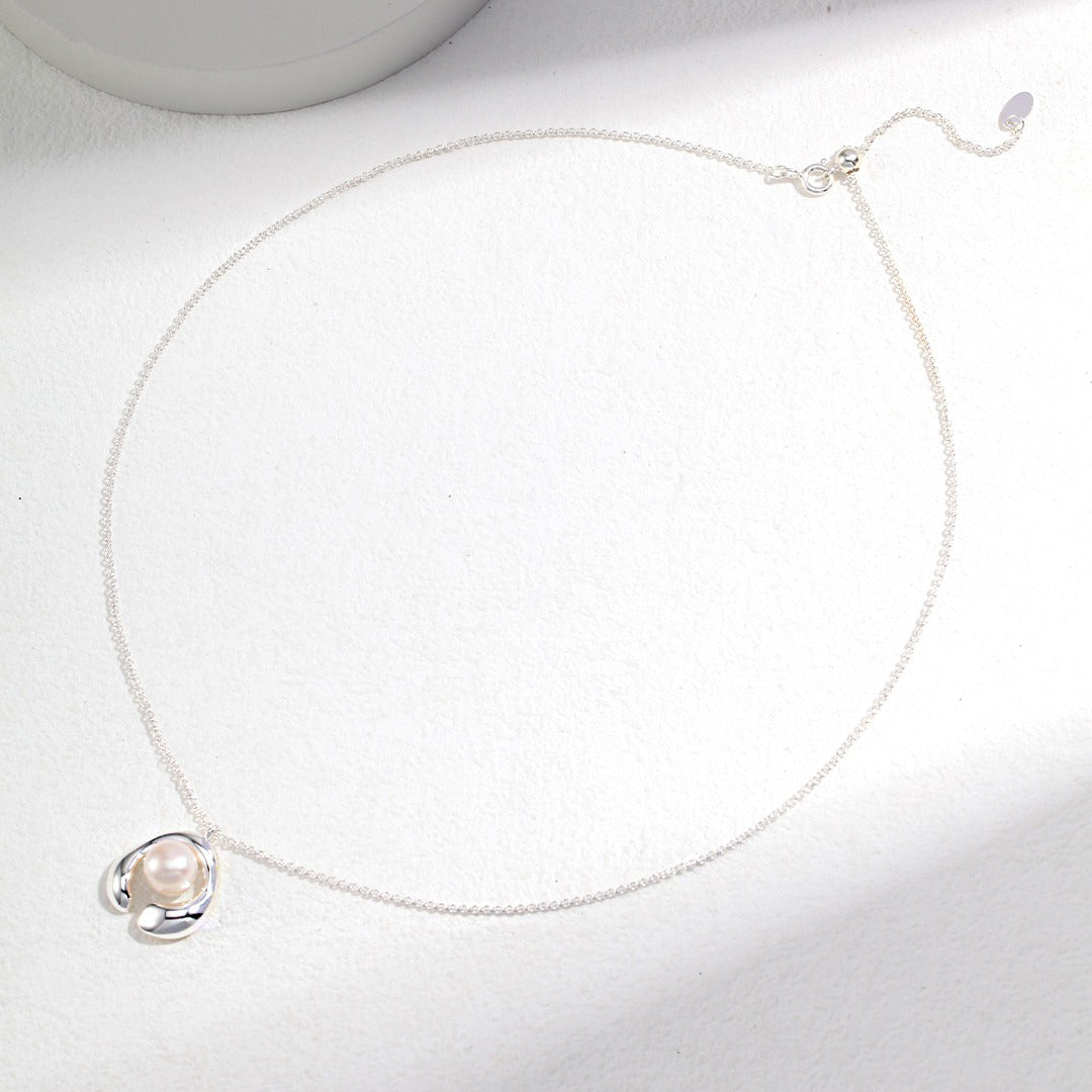 S925 Sliver Pearl Pendant, Color Silver - etoilier