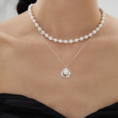 S925 Sliver Pearl Pendant, Color Silver - etoilier