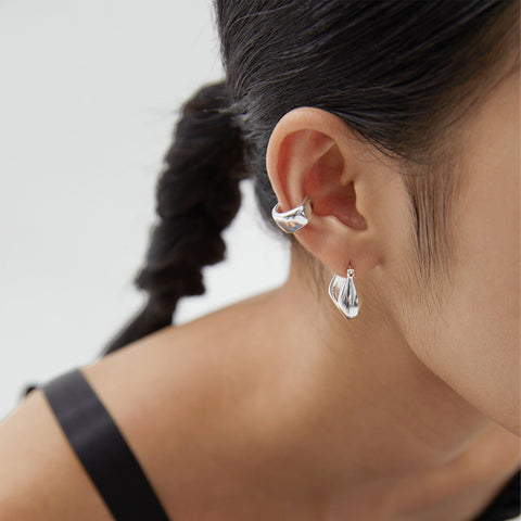 Etoilier 925 Sterling Silver Thick Ear Cuff Earring (single)