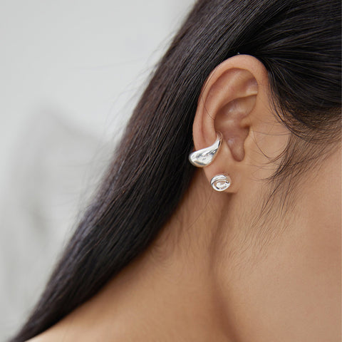 Etoilier 925 Sterling Silver Thick Ear Cuff, No Piercing  Earring