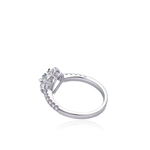 Etoilier 925 Sterling Silver D Color Moissanite Love Heart Ring