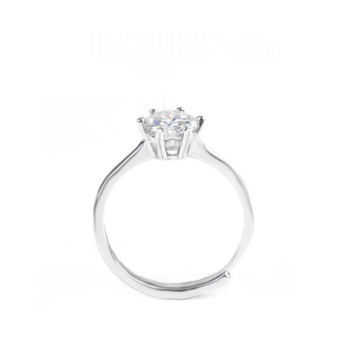 Etoilier 925 Sterling Silver D Color Moissanite Classic 6 prong Ring