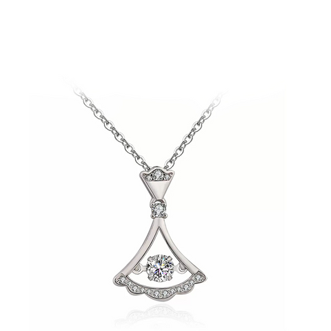 Etoilier 925 Sterling Silver D Color Moissanite Skirt Pendant Necklace