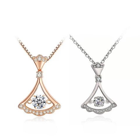 Etoilier 925 Sterling Silver D Color Moissanite Skirt Pendant Necklace