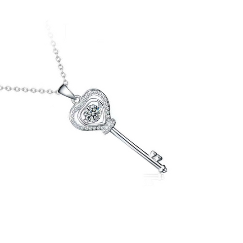 Etoilelier – collier avec pendentif clé en argent Sterling 925, couleur D, Moissanite