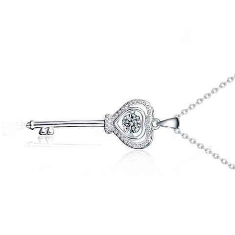 Etoilelier – collier avec pendentif clé en argent Sterling 925, couleur D, Moissanite