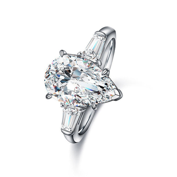 Etoilier 925 Sterling Silver Zircon Pear Cut Simulation