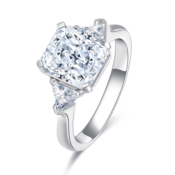 Etoilier 925 Sterling Silver Zircon Asscher Cut Simulation
