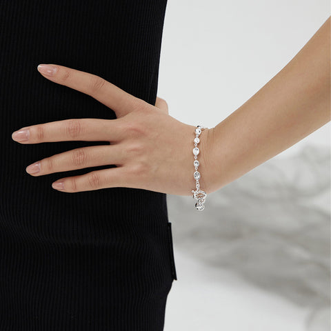 Etoilier 925 Sterling Silver Beaded Chain Bracelet