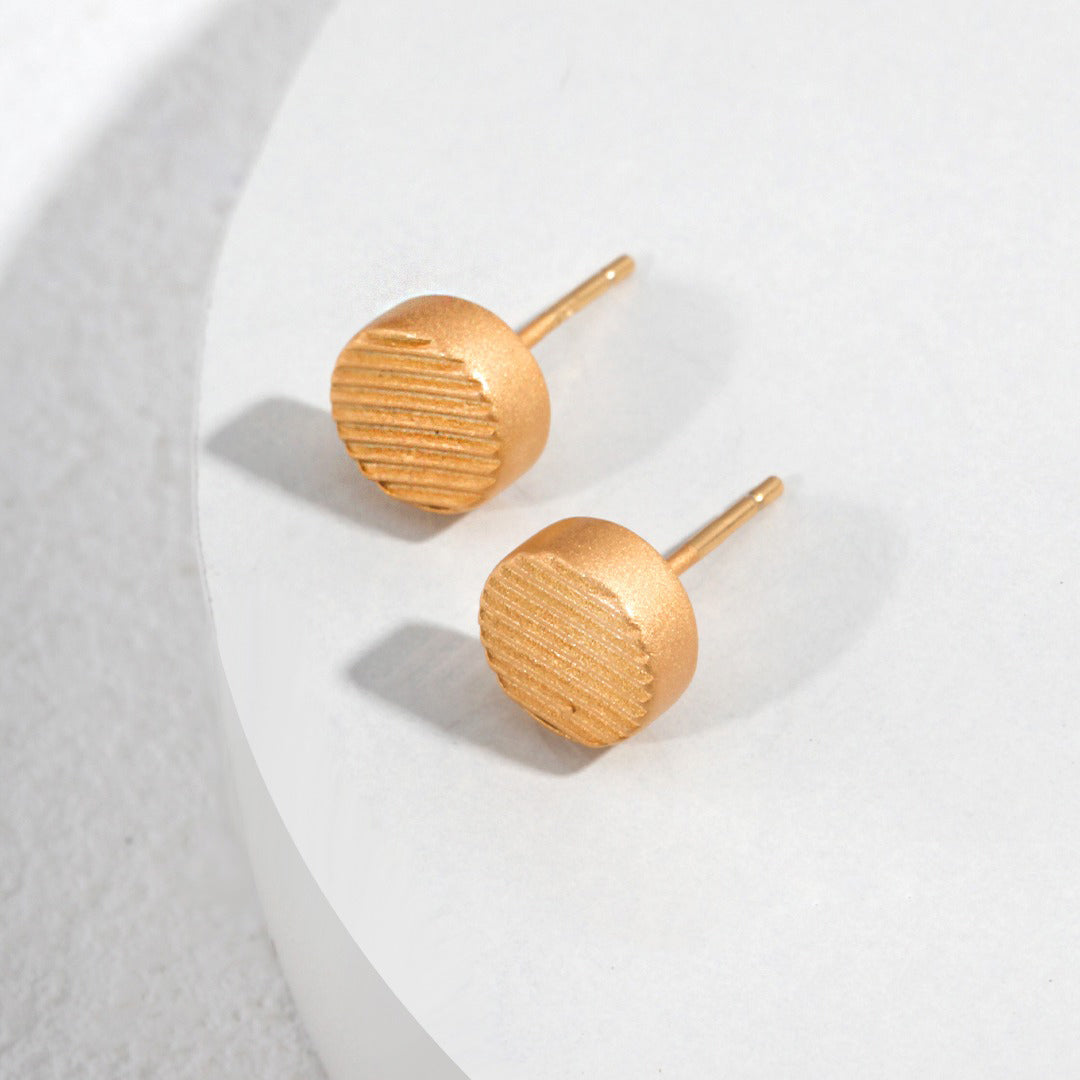 Etoilier 925 Sterling Silver Earring Stud Earrings Minimalist Cylinder Earring, Color Silver/Gold Plated