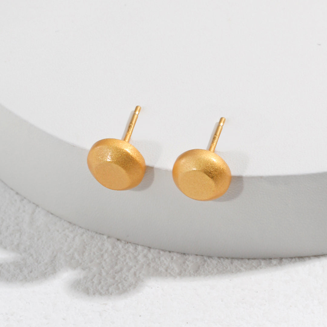 Etoilier 925 Sterling Silver Earring Stud Earrings Minimalist Smooth Cylinder Earring, Color Silver/Gold Plated