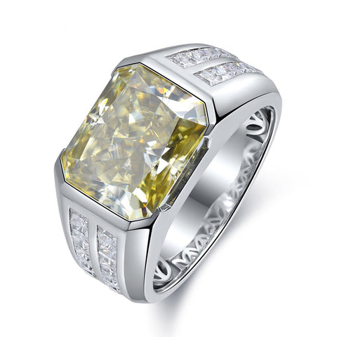 Etoilier S925 sterling Silver Ring, Asscher Cut  Moissanite