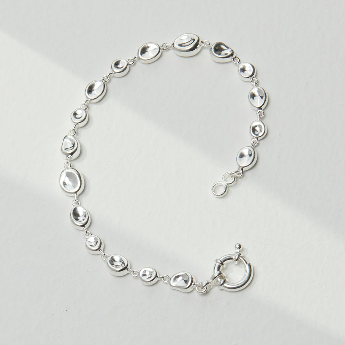 Etoilier 925 Sterling Silver Beaded Chain Bracelet