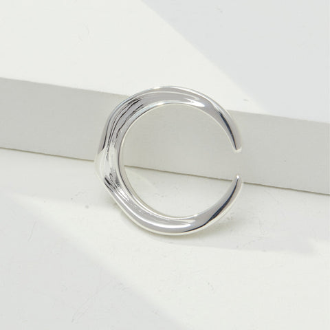 Etoilier Minimalist 925 Sterling Silver Ring Statement Ring Adjustable Ring