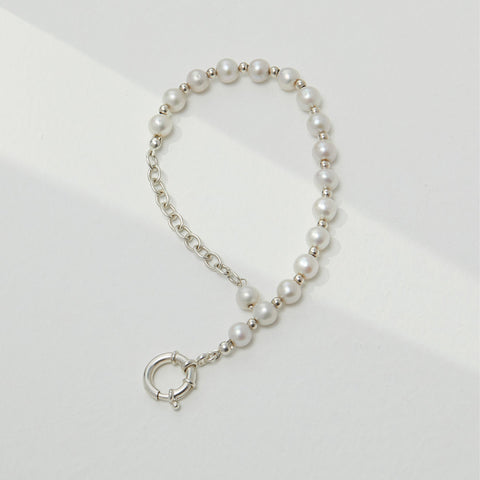 Etoilier 925 Sterling Silver Freshwater Pearl Bracelet