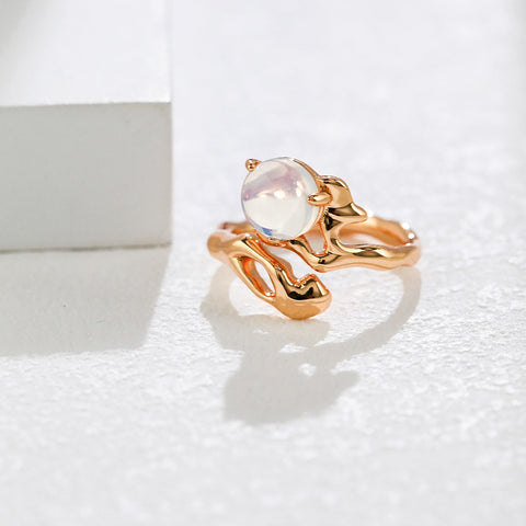 S925 Silver Opal Dainty Ring - etoilier